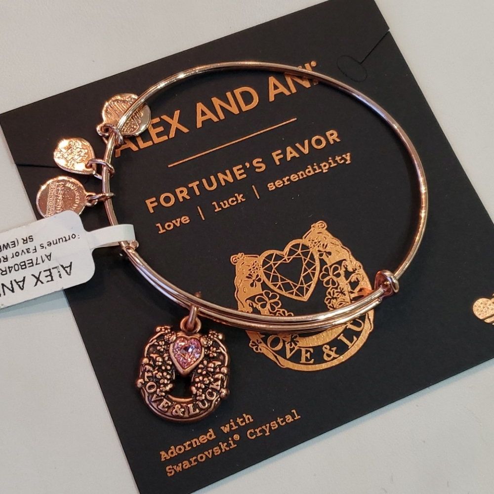Alex and Ani Fortune's Favor Swarovski Rosetone br
